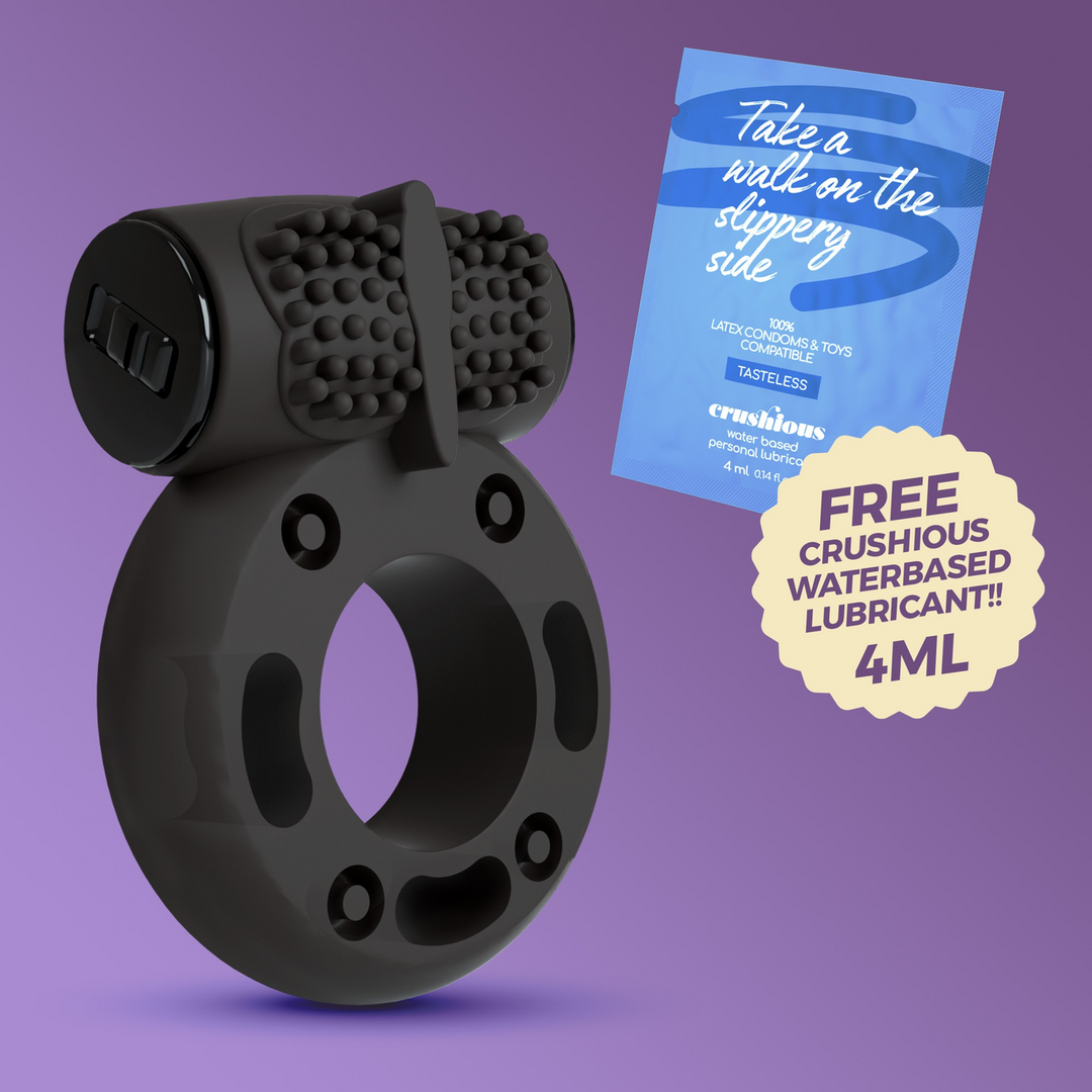 Booster - Cockring with Vibrating Bullet - Black - Image 5