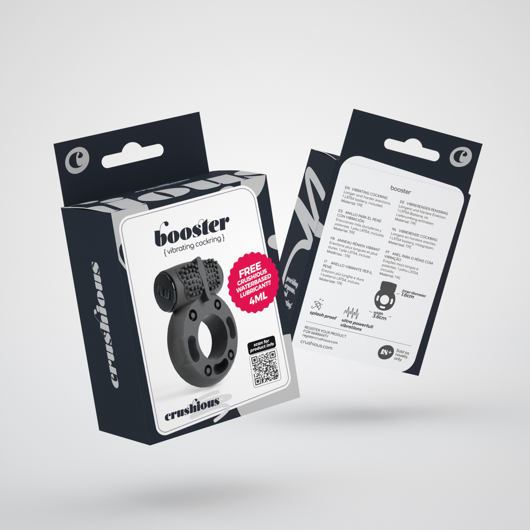 Booster - Cockring with Vibrating Bullet - Black - Image 2
