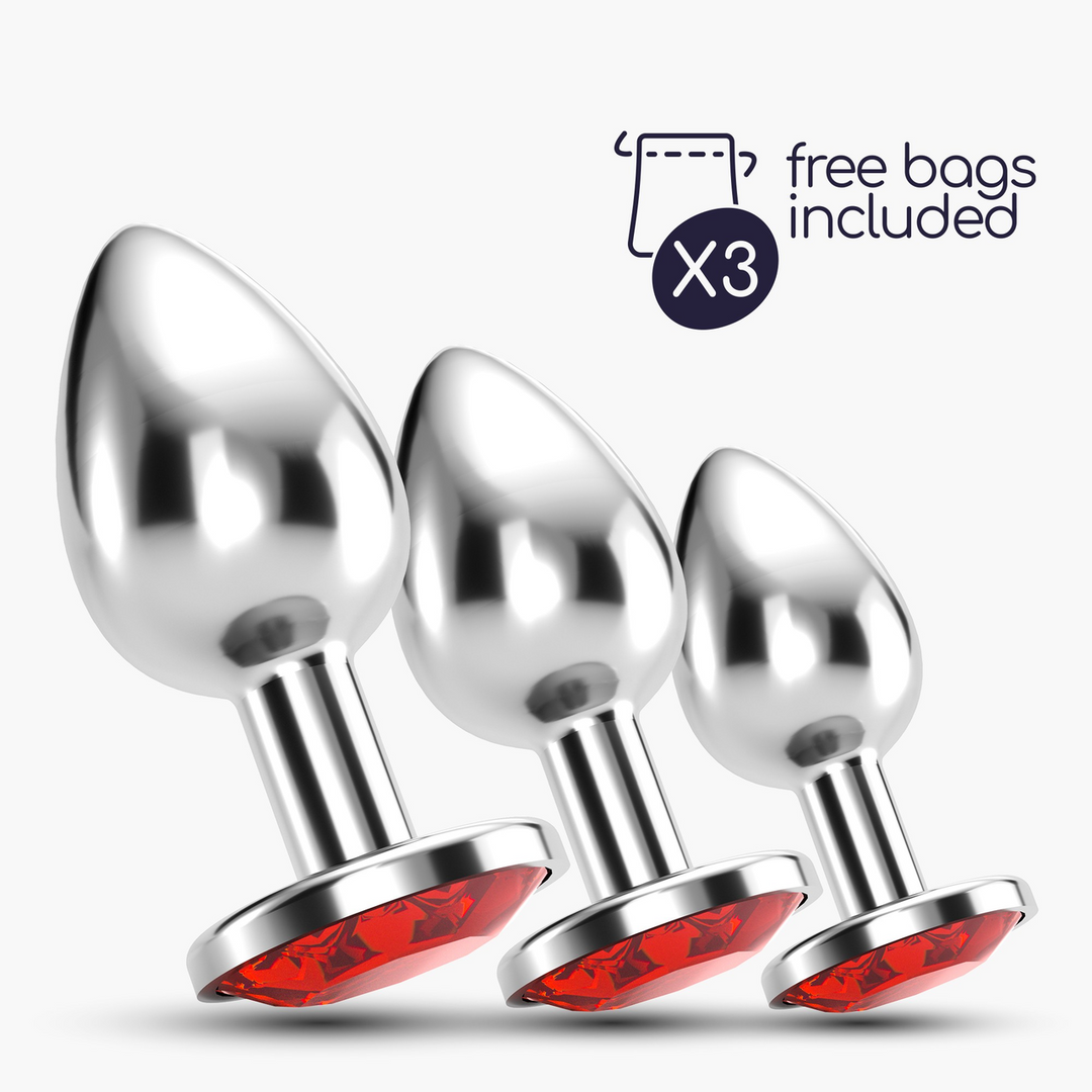 Bijou - Anal Train Trio - 3 Jewel Plugs - Red - Image 6