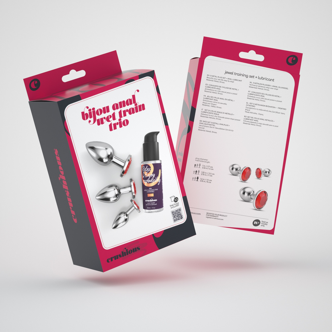 Bijou - Anal Wet Train Trio - 3 Jewel Plugs - Red - Image 2