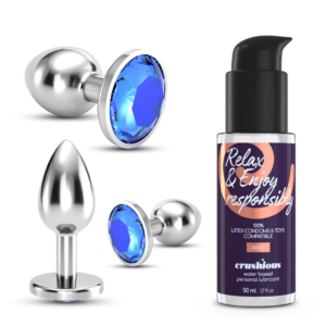 Bijou - Anal Wet Train Trio - 3 Jewel Plugs - Blue