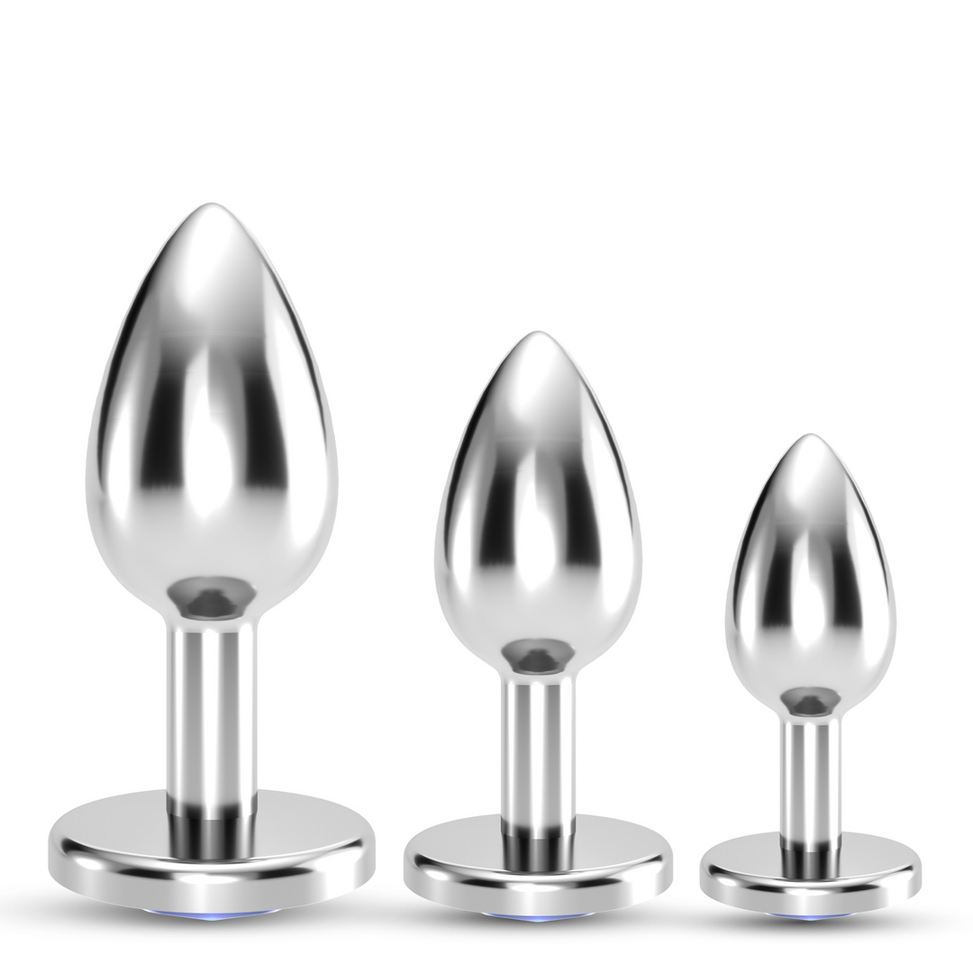 Bijou - Anal Wet Train Trio - 3 Jewel Plugs - Blue - Image 3