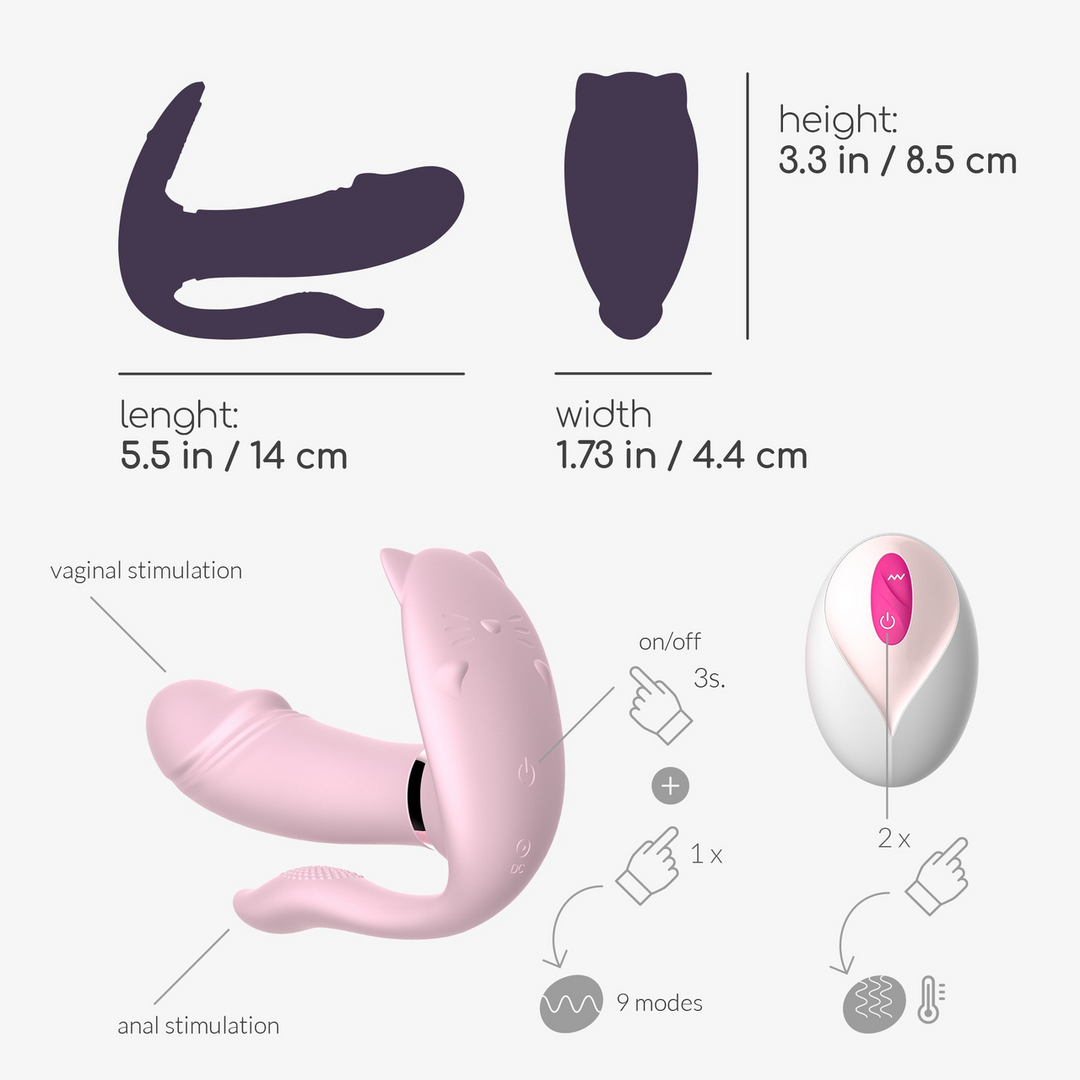 Fritz - Heating Wearable Vibrator with Remote Control - Pastel Pink - Image 6