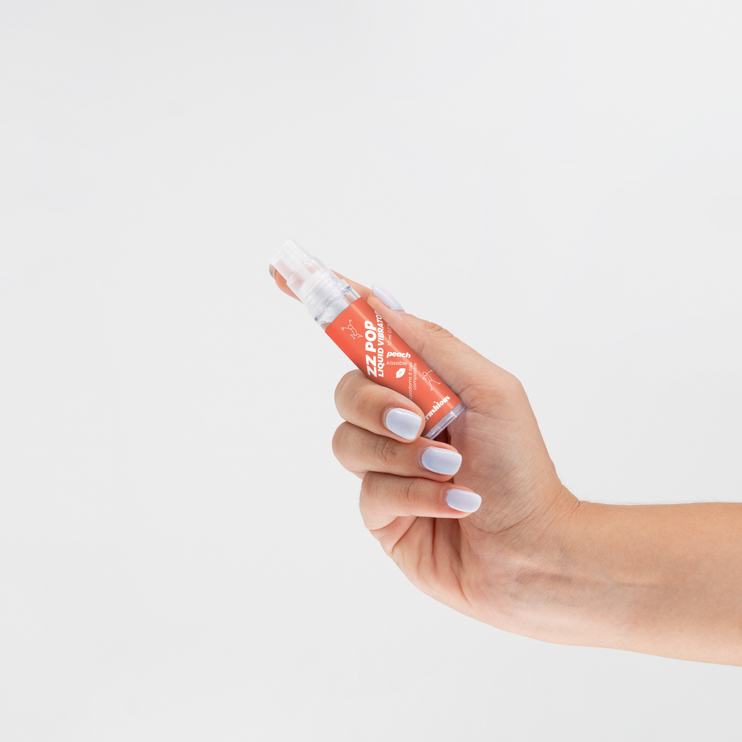 ZZ Pop - Kissable Liquid Vibrator - Peach - 0.3 fl oz / 10 ml - Image 4