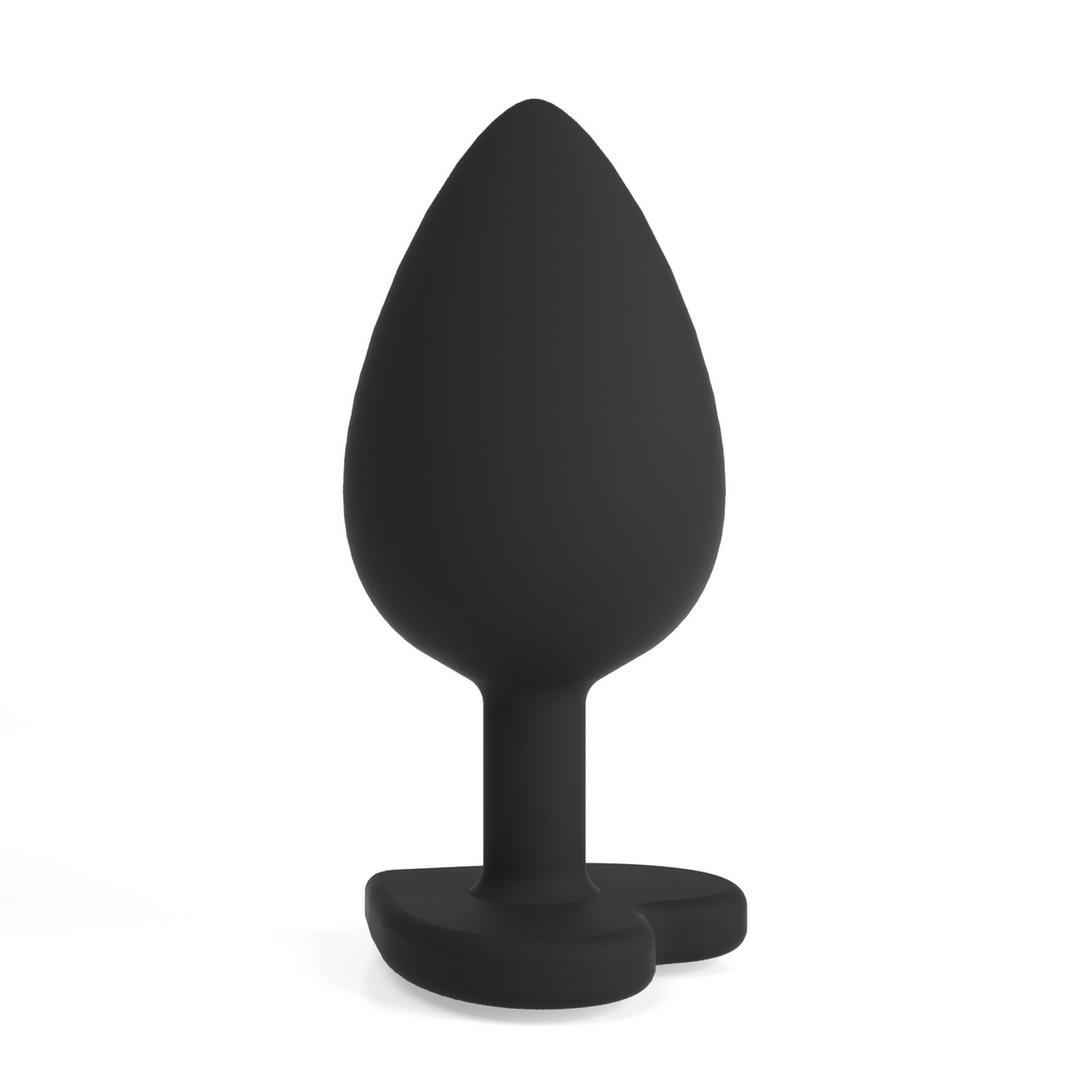 Cuore - Anal Plug with Four Interchangeable Jewels - Medium - Black - Image 4