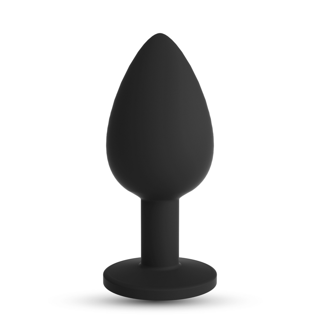 Camileo - Anal Plug with Four Interchangeable Jewels - Medium - Black - Image 4