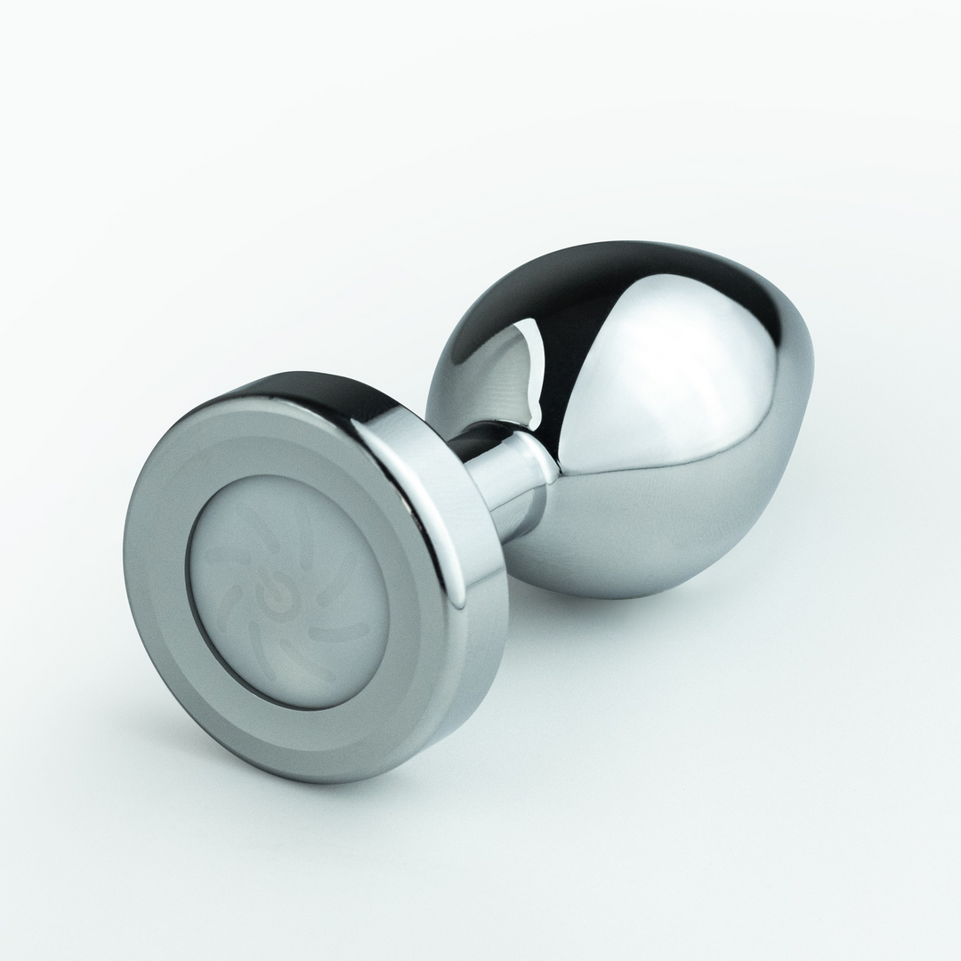 Borealis - Metal Anal Plug with LED RGB - Medium - Silver - Image 5