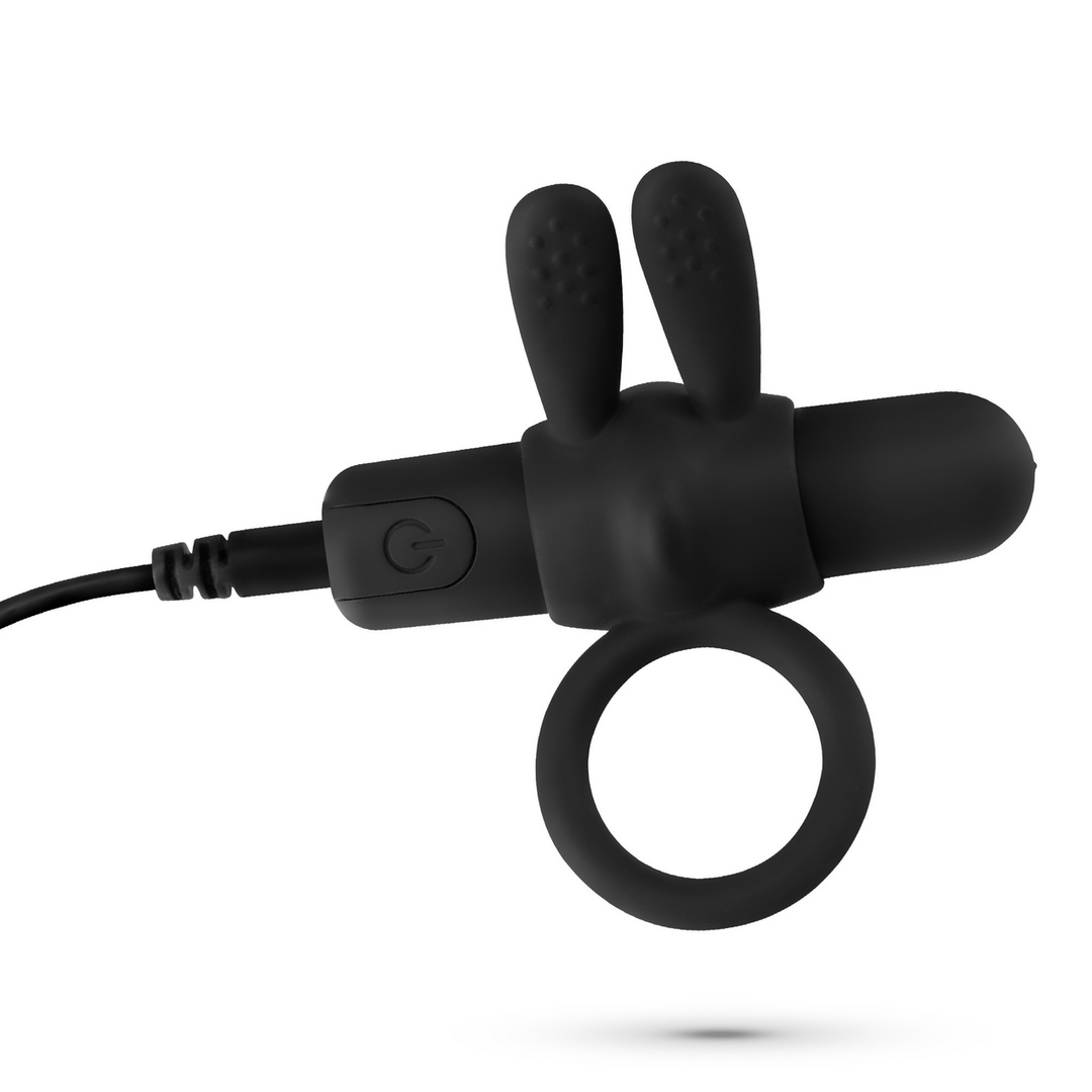 Wonka - Cockring with Rechargeable Vibrating Bullet - Black - Image 5