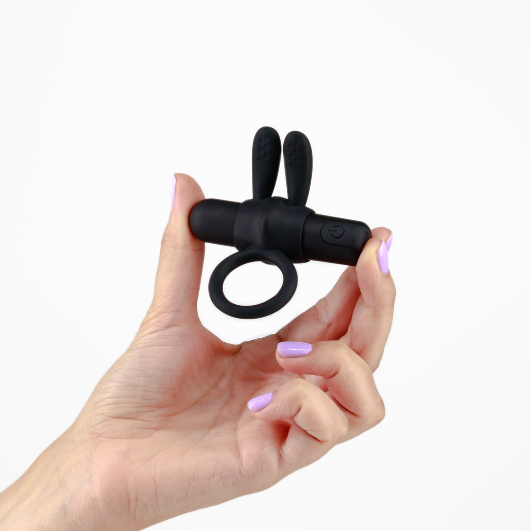 Wonka - Cockring with Rechargeable Vibrating Bullet - Black - Image 7