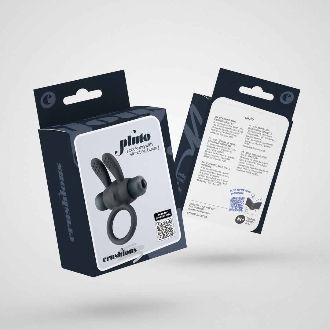 Pluto - Cockring with Vibrating Bullet - Black - Image 2