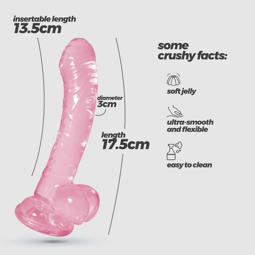 Hudini - Jelly Flexible Anal Dildo - 6.9/ 17,5 cm - Pink - Image 6