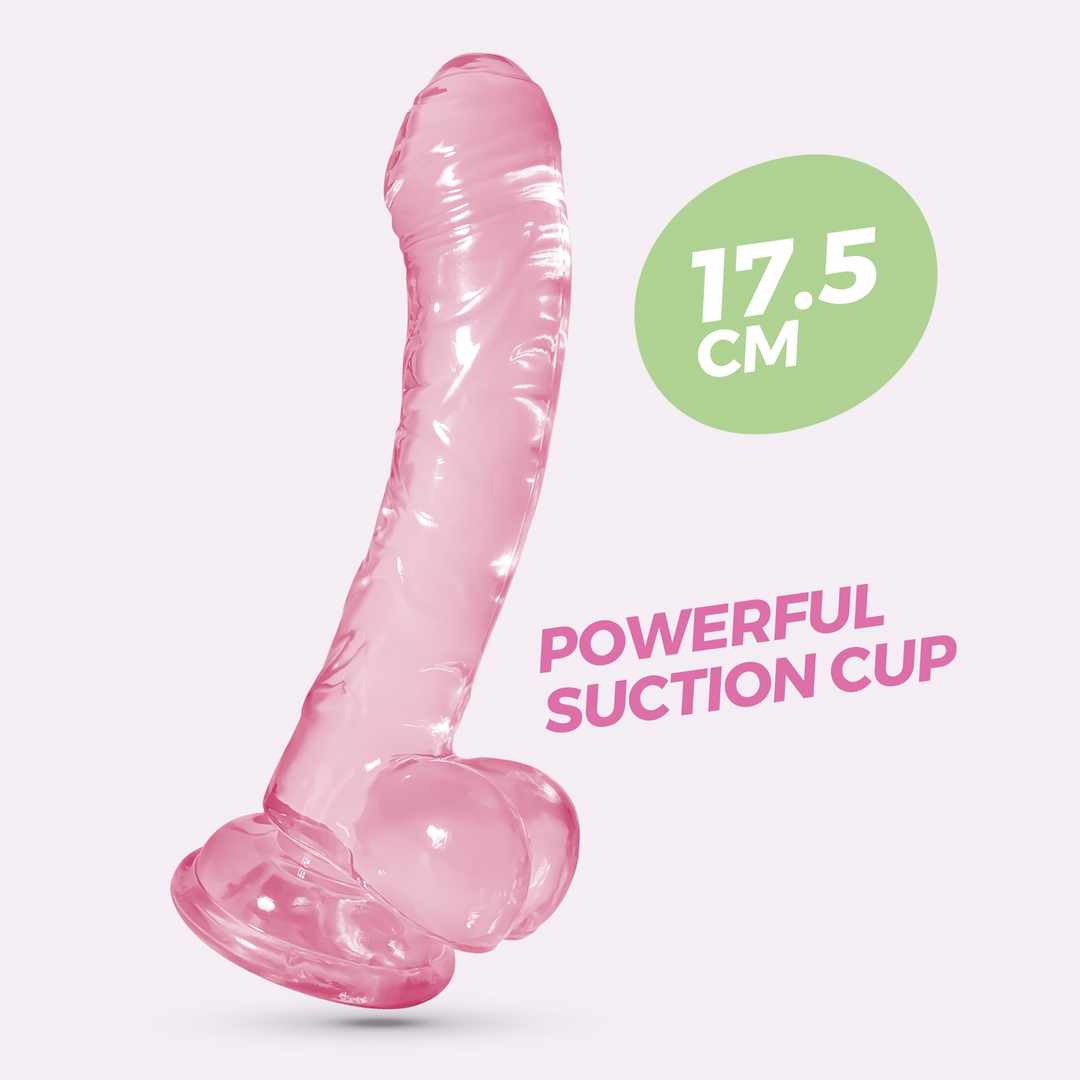 Hudini - Jelly Flexible Anal Dildo - 6.9/ 17,5 cm - Pink - Image 7