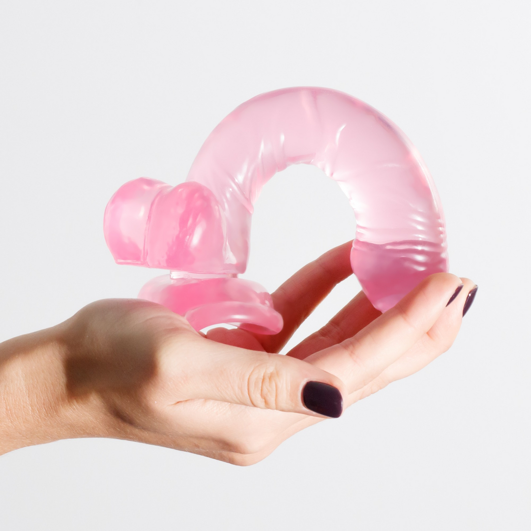 Hudini - Jelly Flexible Anal Dildo - 6.9/ 17,5 cm - Pink - Image 8