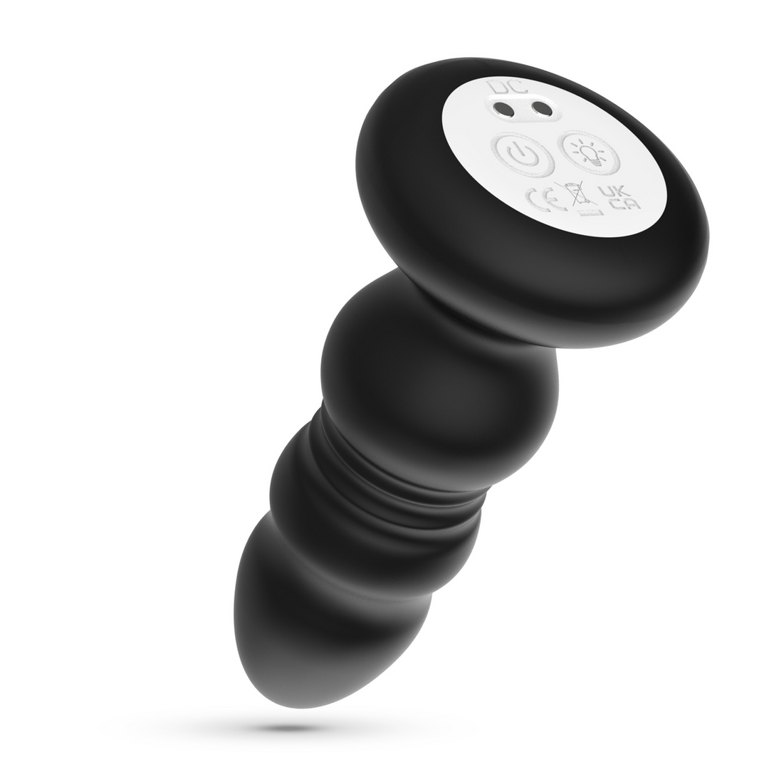 Australis - Vibrating and Thrusting Anal Plug with LED RGB and Remote Control - Black - Image 5