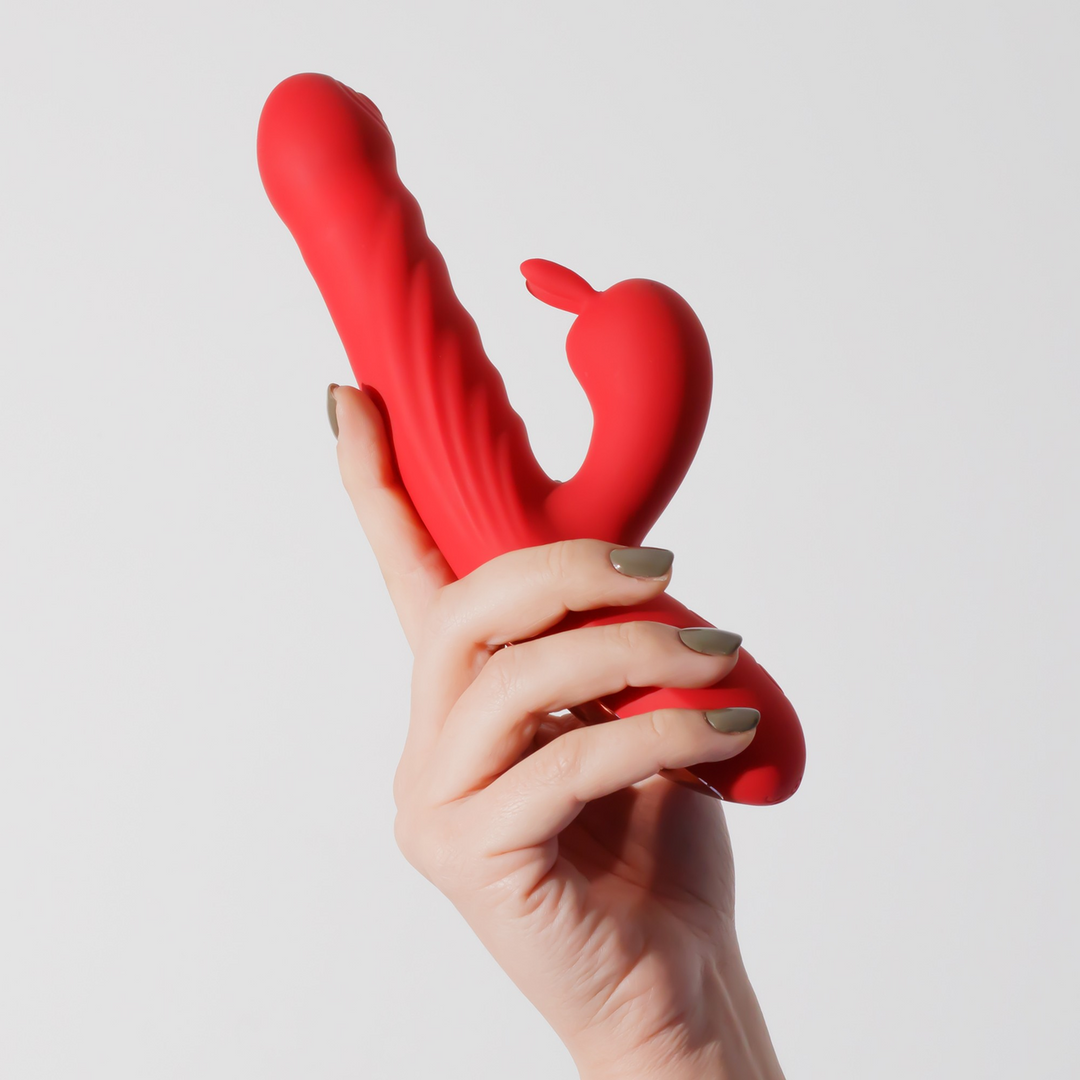 Lapin - Thrusting Rabbit Vibrator - Red - Image 8