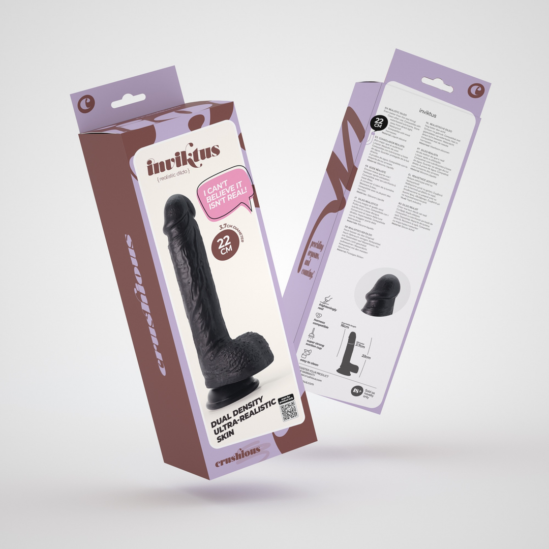 Inviktus - Liquid Silicone Dildo - 8 / 22 cm - Black - Image 2