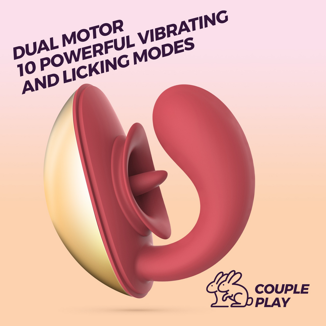 Arcane - Licking Couples Vibrator - Red/Golden - Image 6