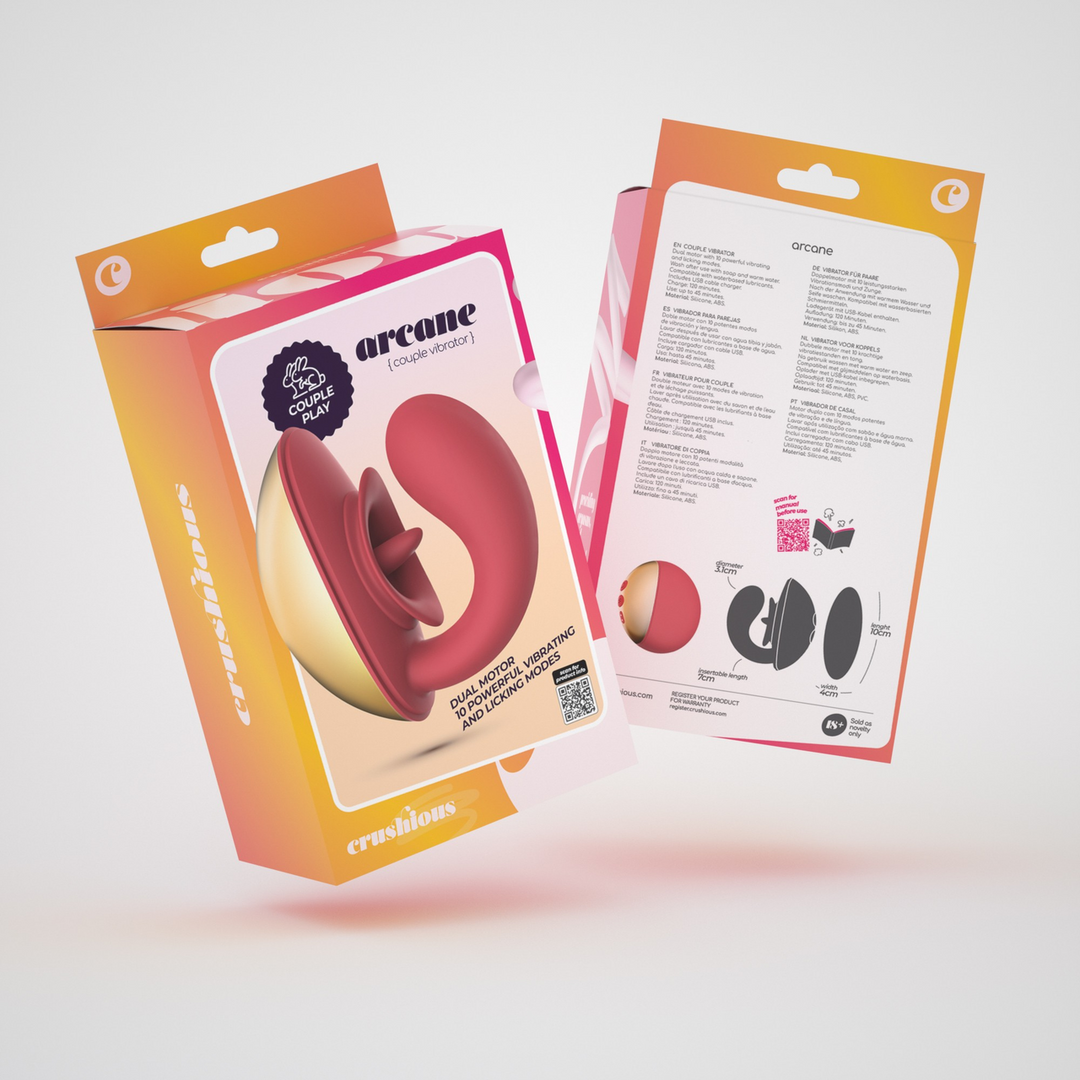 Arcane - Licking Couples Vibrator - Red/Golden - Image 2