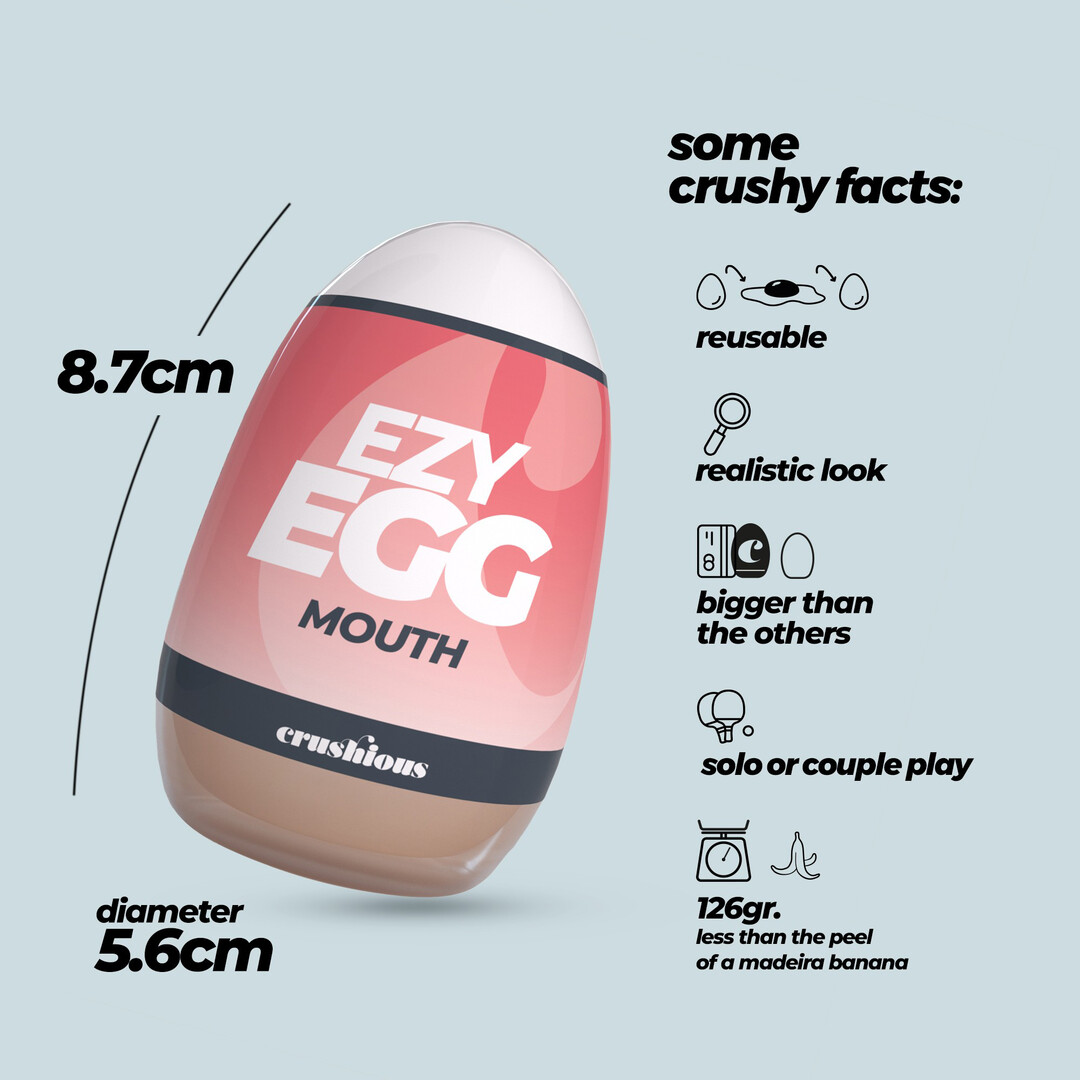 Ezy Egg - Masturbator Egg - Mouth - Red - Image 8