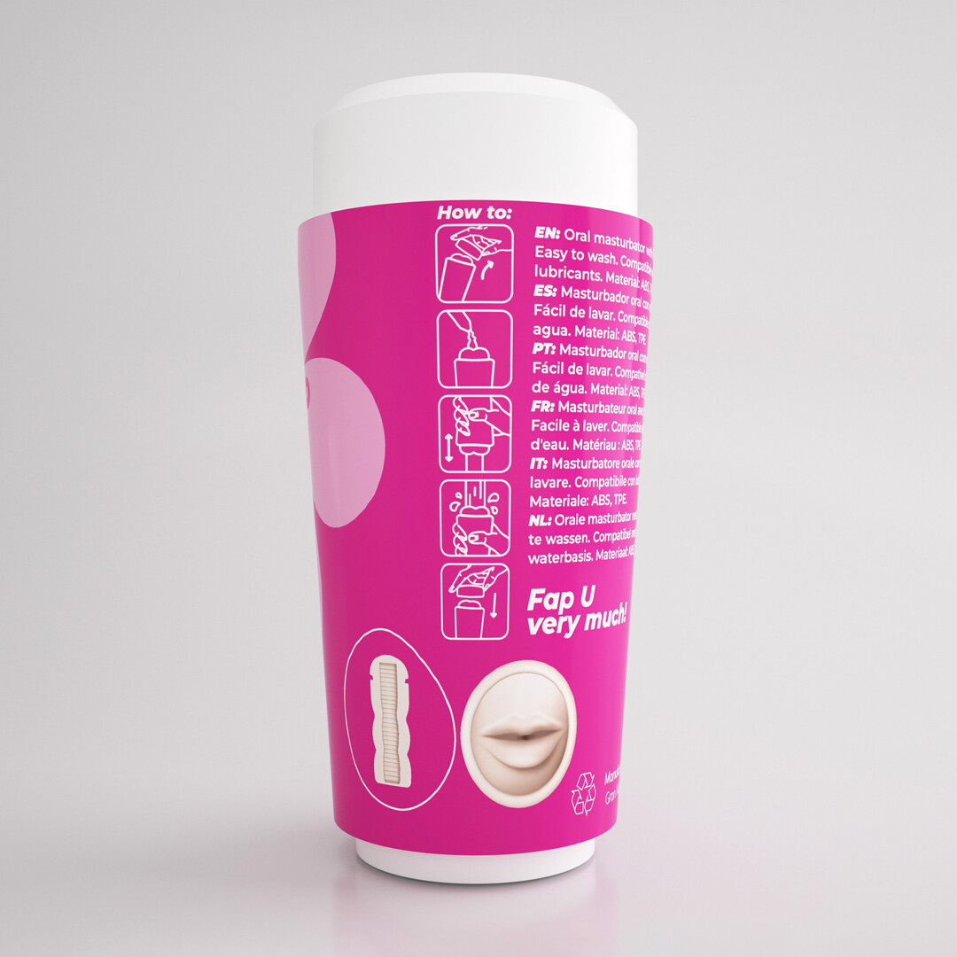 Fappucino Sweet Kiss - Oral Masturbator Cup - Pink - Image 4