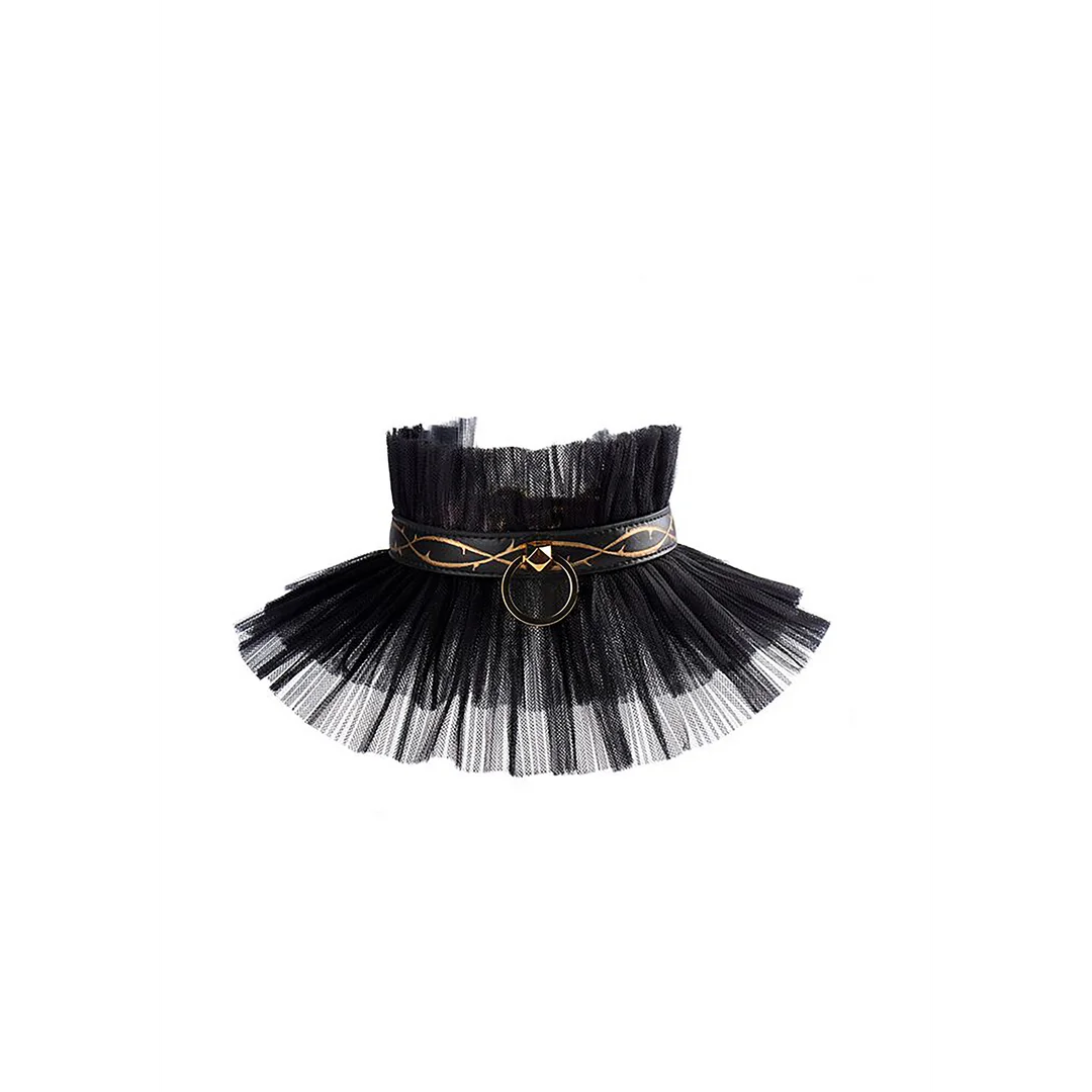 Leather Thorn Choker&Chain Lead