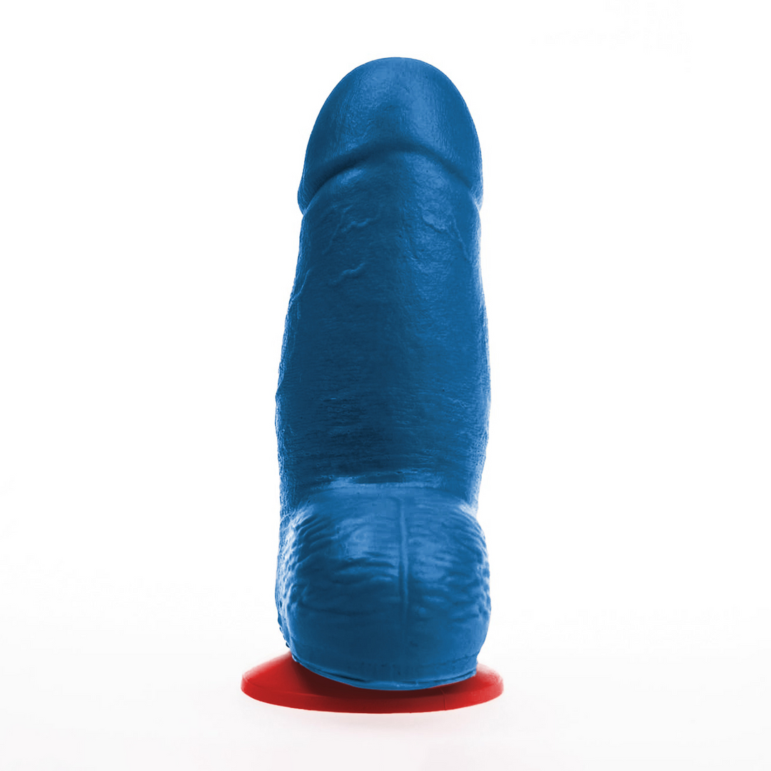 Dagr S - Realistic Thick Dildo with Balls - 4.5 / 11,5 cm - Blue - Image 2