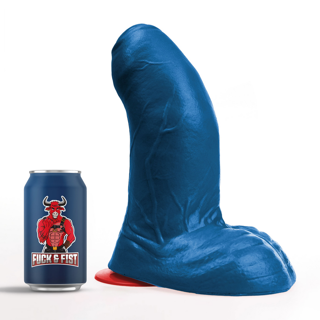 Buri XL - Realistic Curved Dildo with Balls - 10.6 / 27 cm - Blue - Image 6