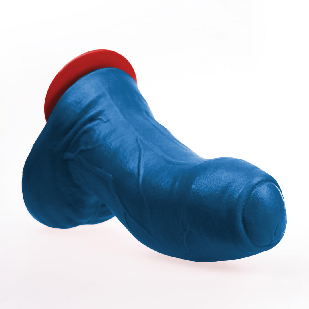 Buri XL - Realistic Curved Dildo with Balls - 10.6 / 27 cm - Blue - Image 3