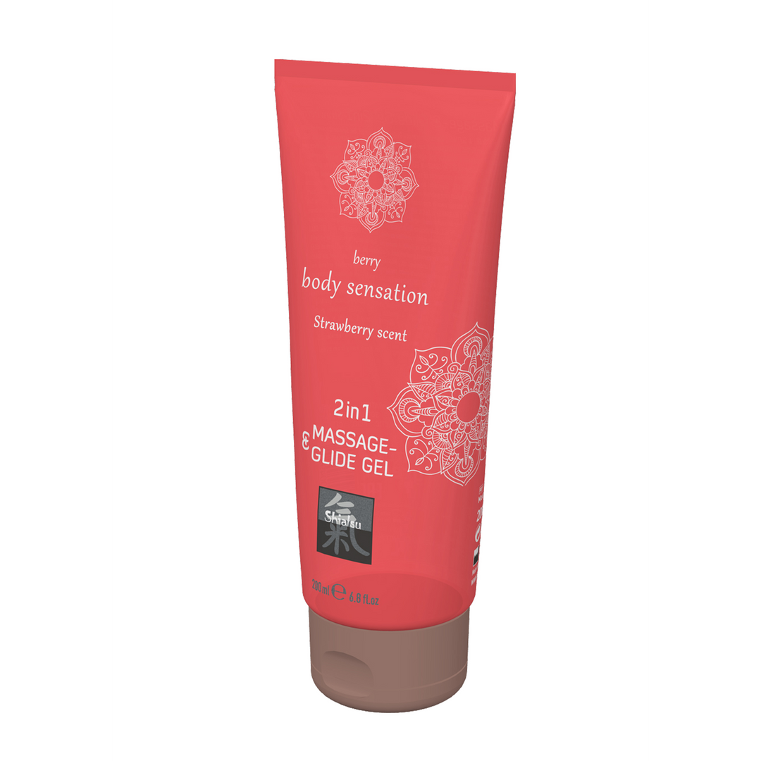 2 in 1 Massage and Glide Gel - Strawberry - 7 fl oz / 200 ml - Image 2
