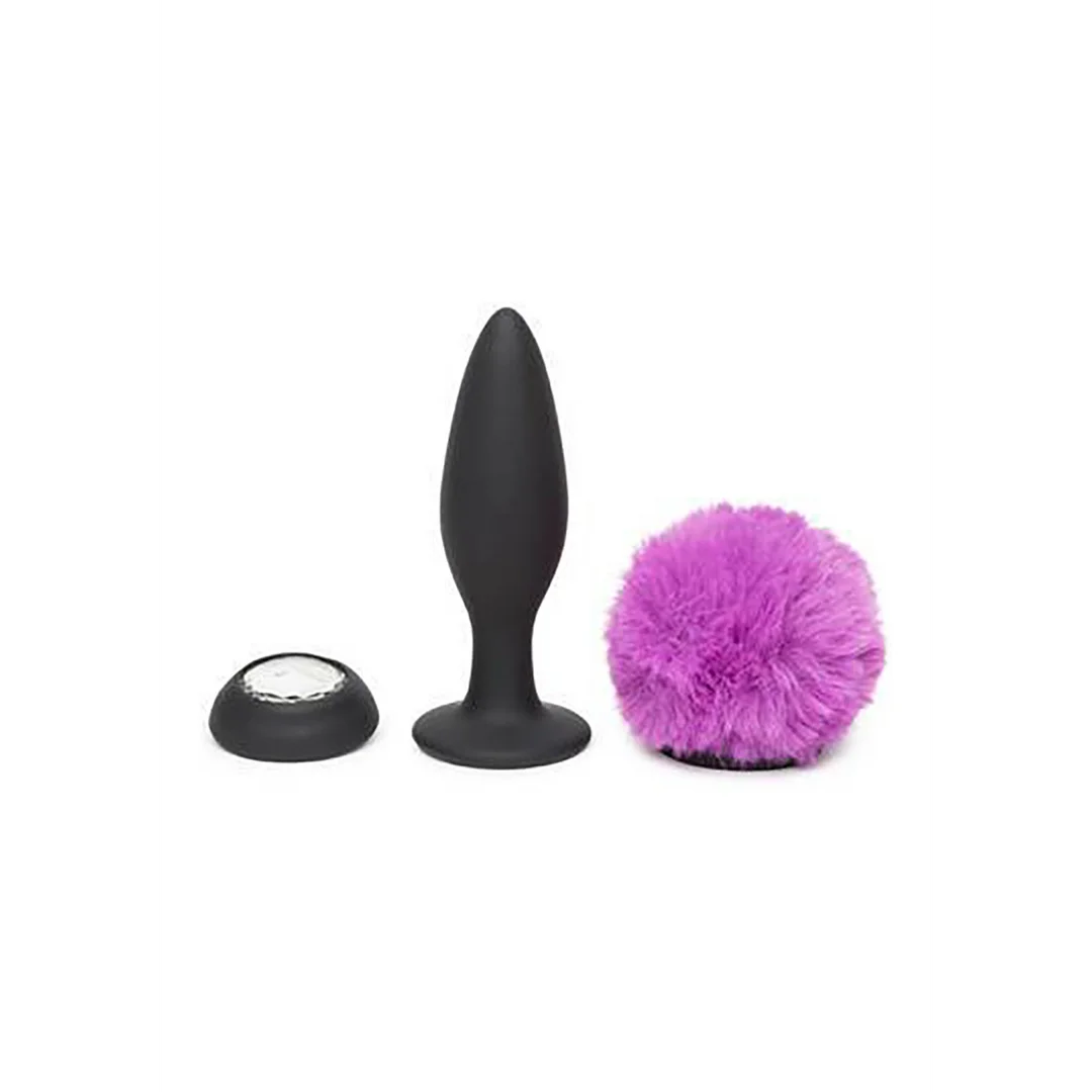 Rechargeable Vibrating Butt Plug Medium - Black/Purple
