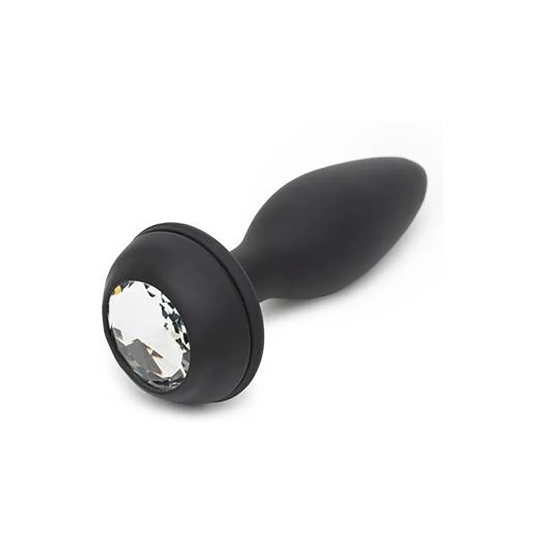 Rechargeable Vibrating Butt Plug Medium - Black/Purple