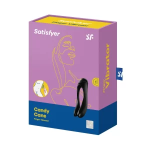 Candy Cane Finger Vibrator - Black - black