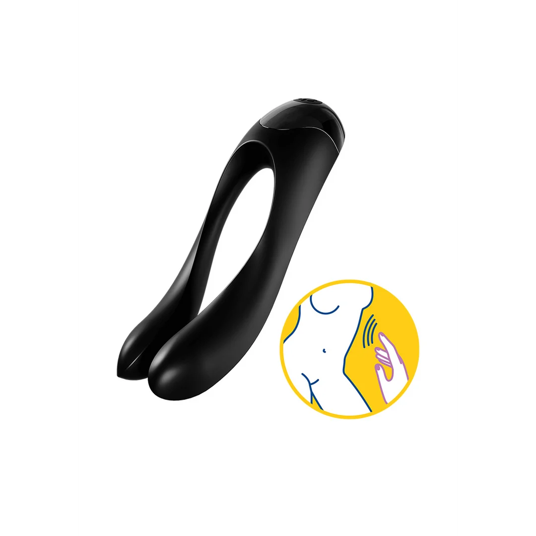 Candy Cane Finger Vibrator - Black