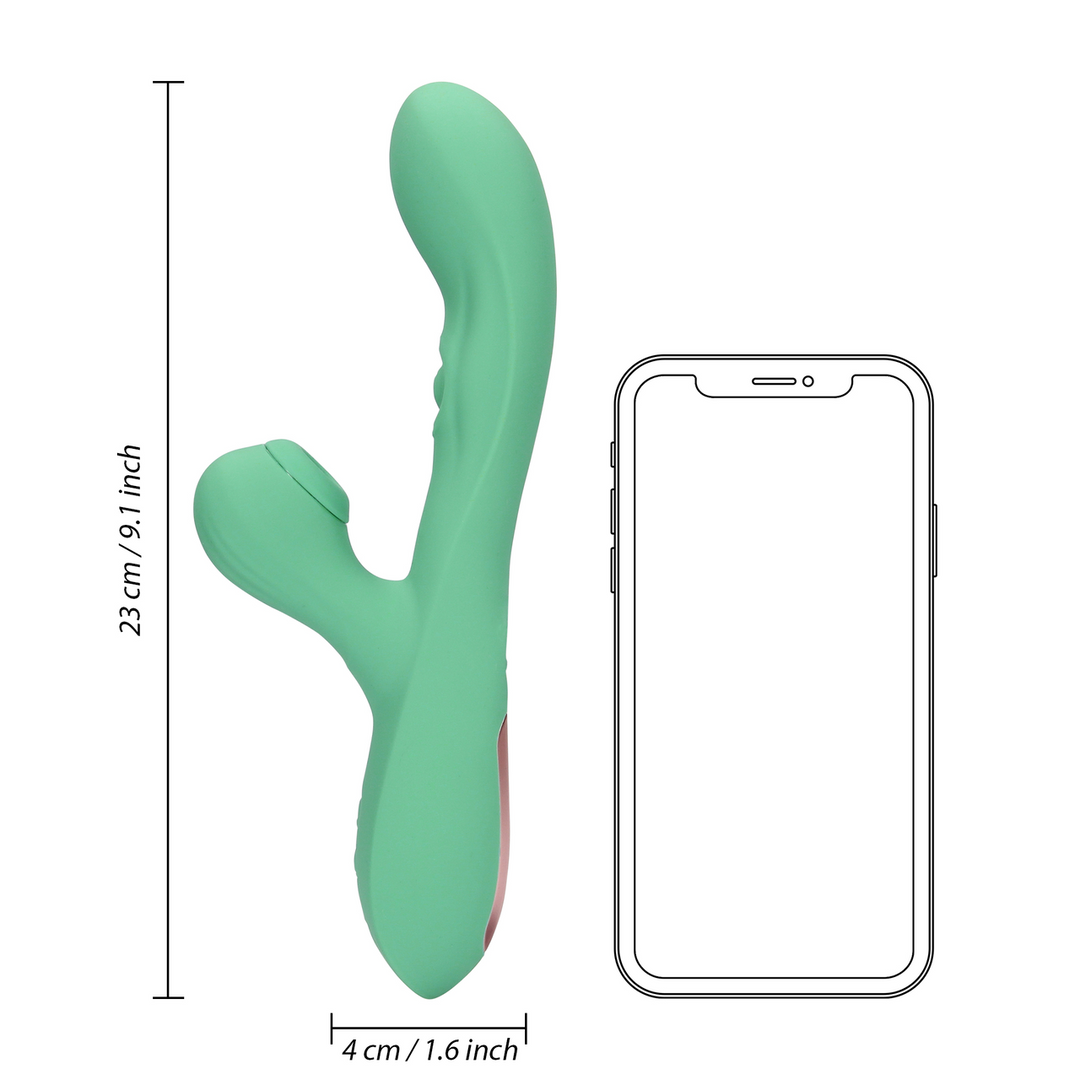Pulse Wave and Tongue Flickering Rabbit Vibrator - Blue Grass - Image 10