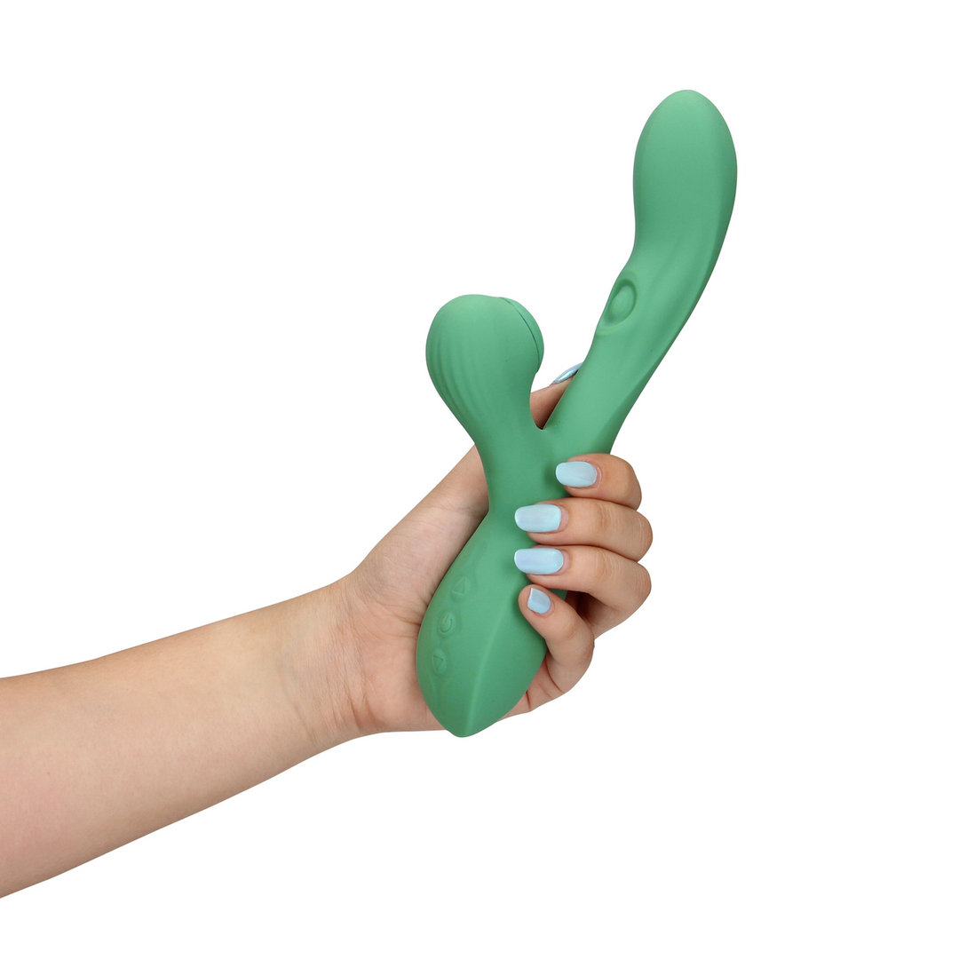 Pulse Wave and Tongue Flickering Rabbit Vibrator - Blue Grass - Image 11