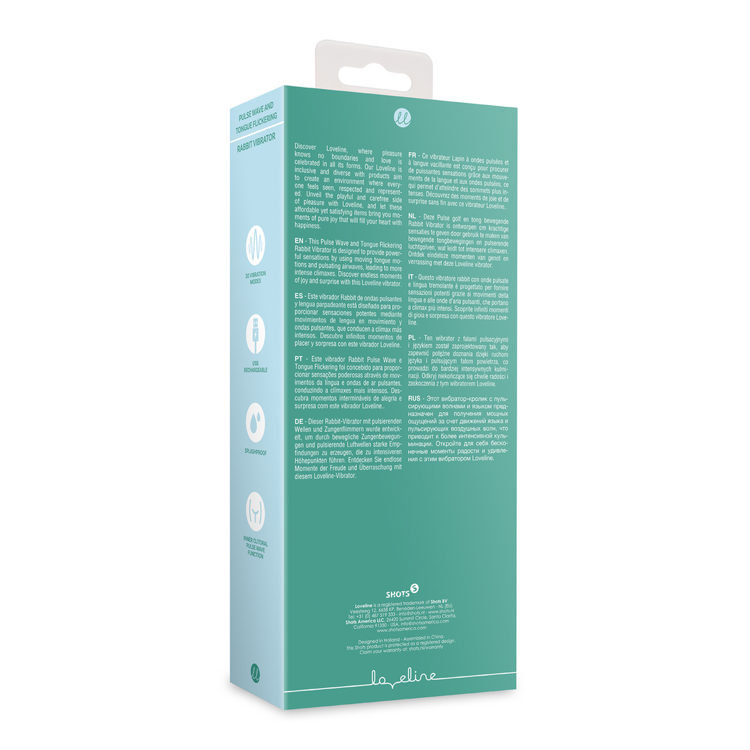 Pulse Wave and Tongue Flickering Rabbit Vibrator - Blue Grass - Image 3