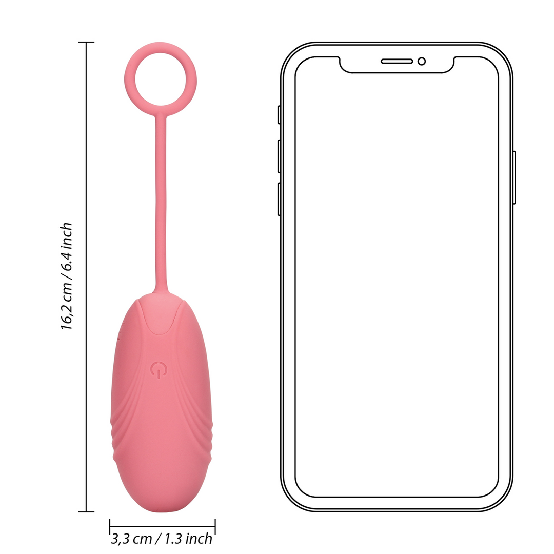 Ultra Soft Silicone Egg Vibrator with Remote Control - Pink Arabesque - Image 11