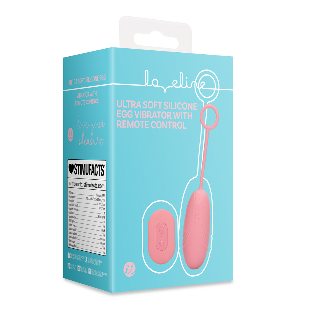 Ultra Soft Silicone Egg Vibrator with Remote Control - Pink Arabesque - Image 2