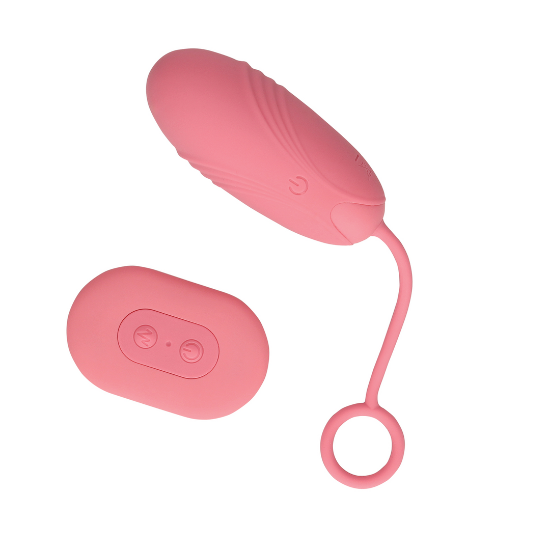 Ultra Soft Silicone Egg Vibrator with Remote Control - Pink Arabesque - Image 7