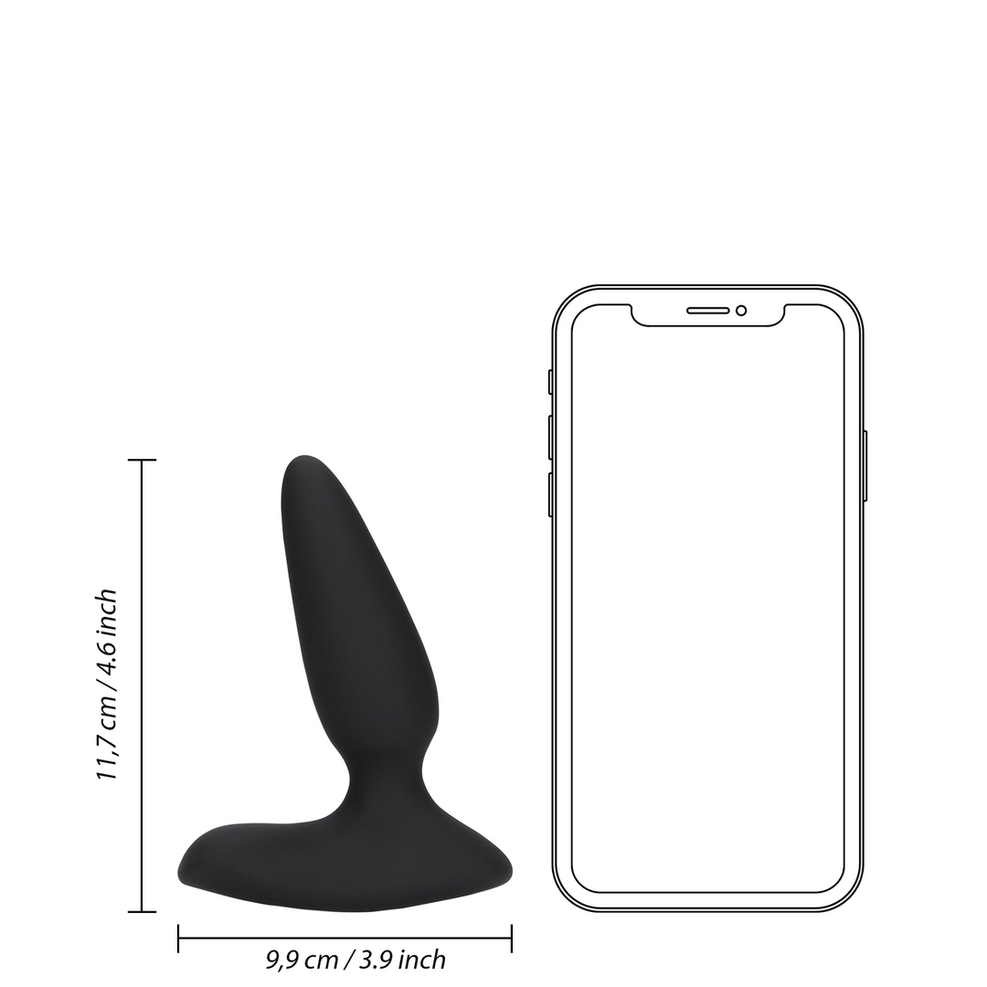 Smooth Vibrating Anal Plug with Remote Control - Licorice Black - Image 10