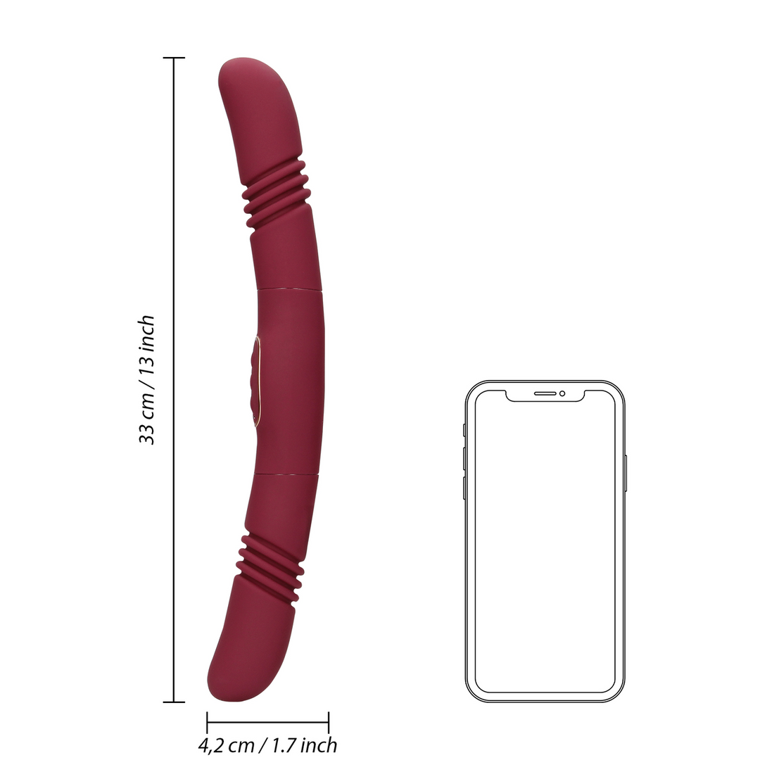 Double-Sided Thrusting Vibrator - Merlot Grape - Image 10