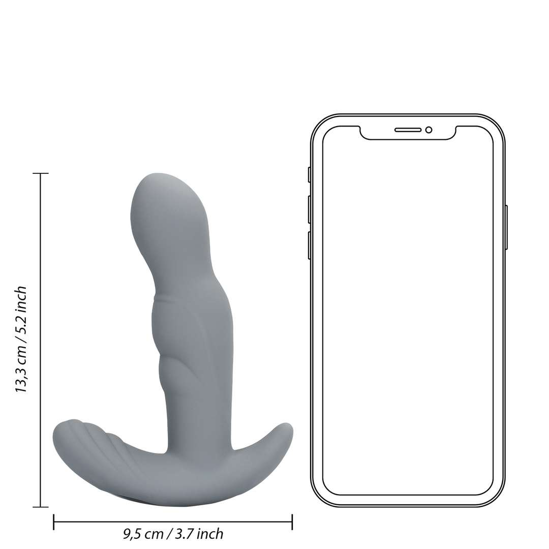Rotating Prostate Stimulator with Remote Control - Gotham Grey - Image 9