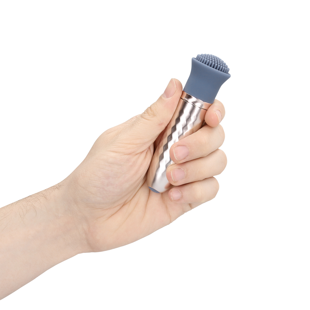 The Thrill - 10 Speed Interchangeable Vibrator - Blue - Image 9