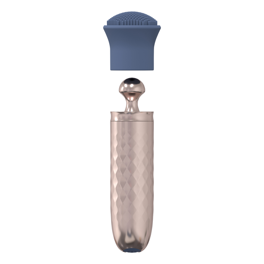 The Thrill - 10 Speed Interchangeable Vibrator - Blue - Image 4