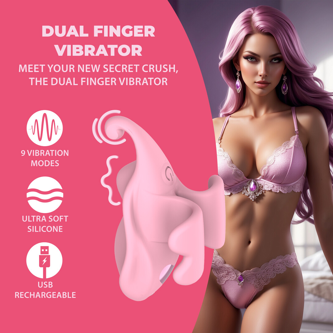 Finger Dual Vibrator - Pink - Image 7