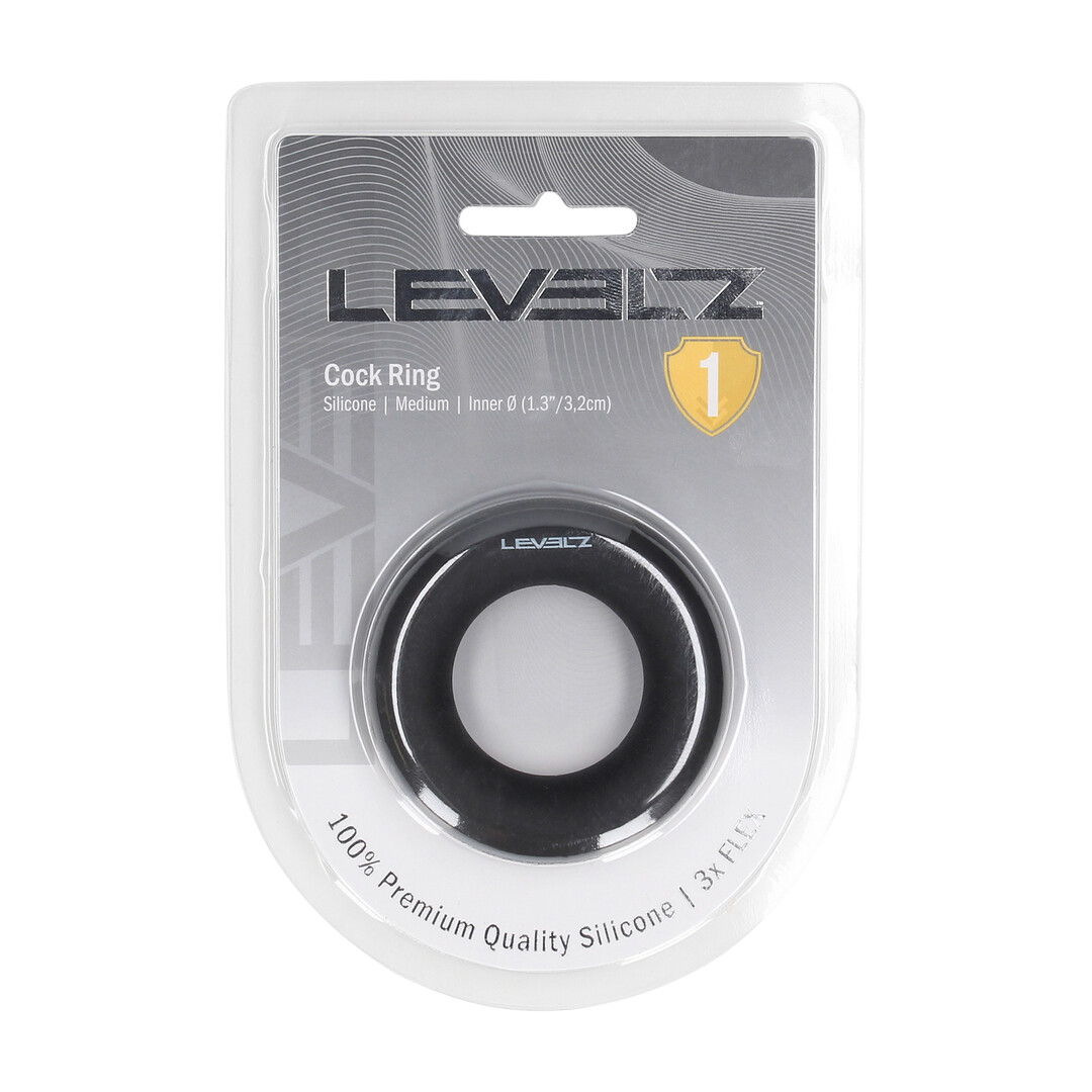 Liquid Silicone Cockring - M - Black - Image 2