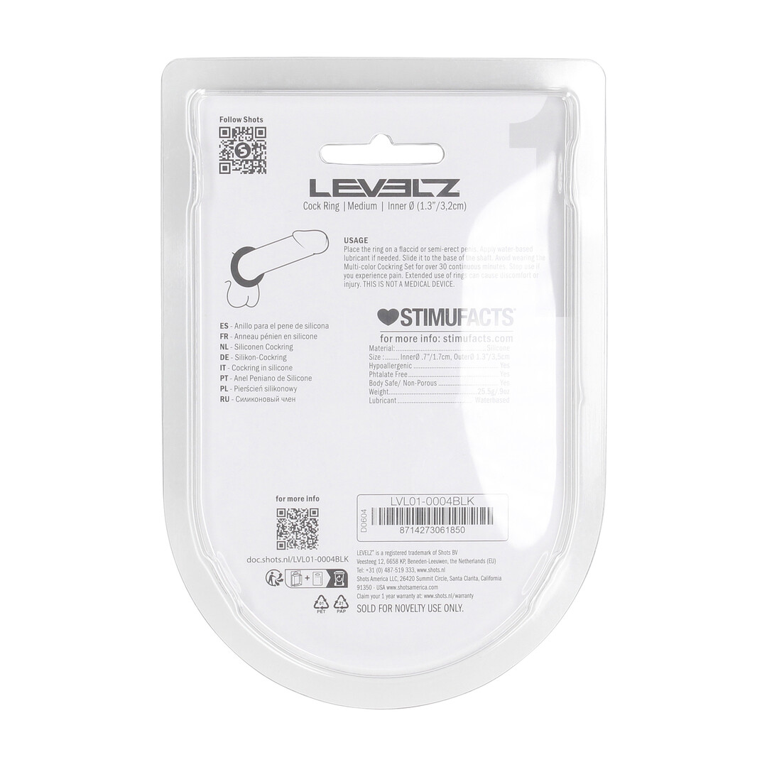 Liquid Silicone Cockring - M - Black - Image 3