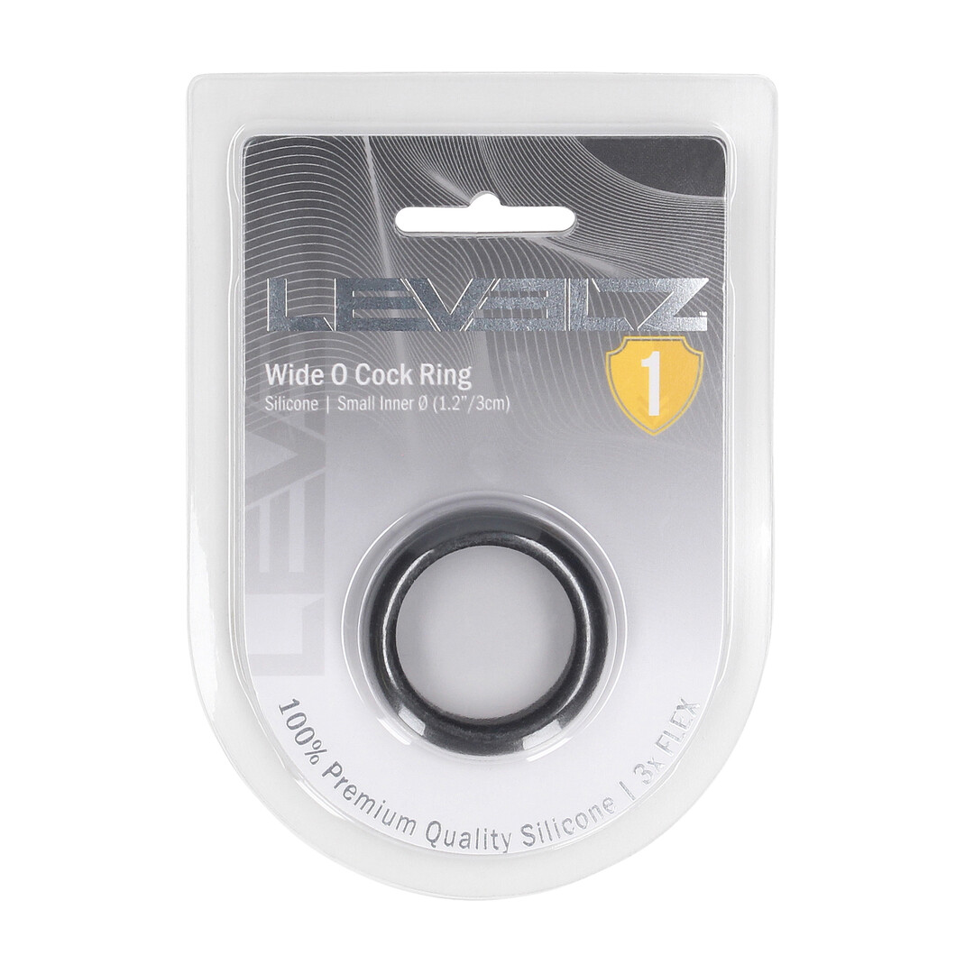 Wide O Silicone Cockring - S - 30mm - Black - Image 2