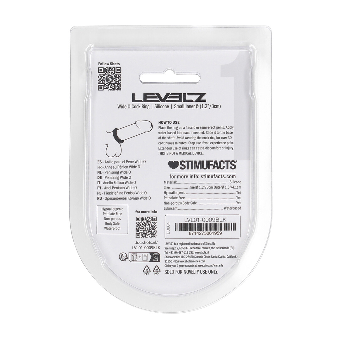 Wide O Silicone Cockring - S - 30mm - Black - Image 3
