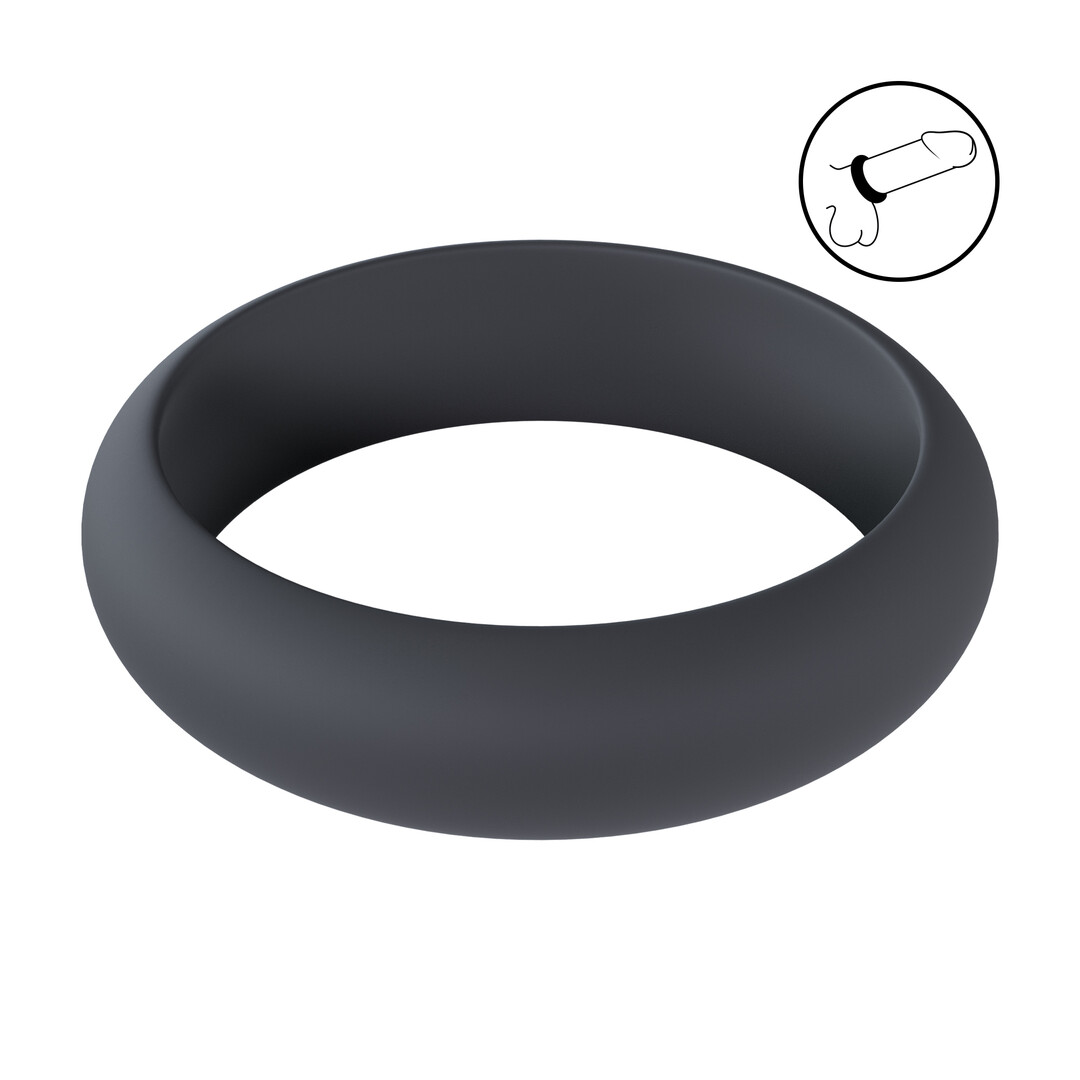 Wide O Silicone Cockring - S - 30mm - Black